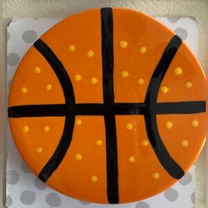 Happy Everything Ceramic Plate Mini Basketball Attachment